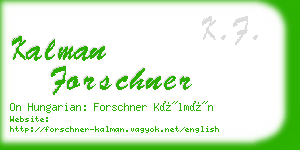 kalman forschner business card